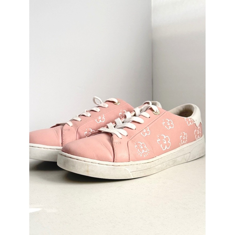 Ted Baker London Taliy Sneakers in Dusky-Pink Floral Trainers Size 8 - Picture 3 of 11
